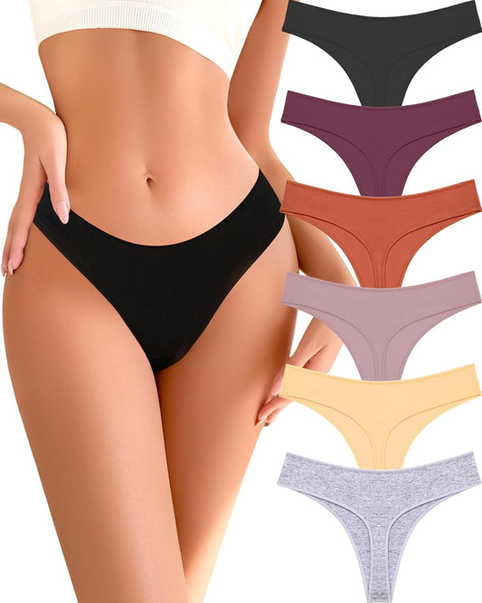 Cotton Underwear for Women Pack Breathable Thongs for Women Sexy Stretch Soft Womens Panties Thong XS-XL