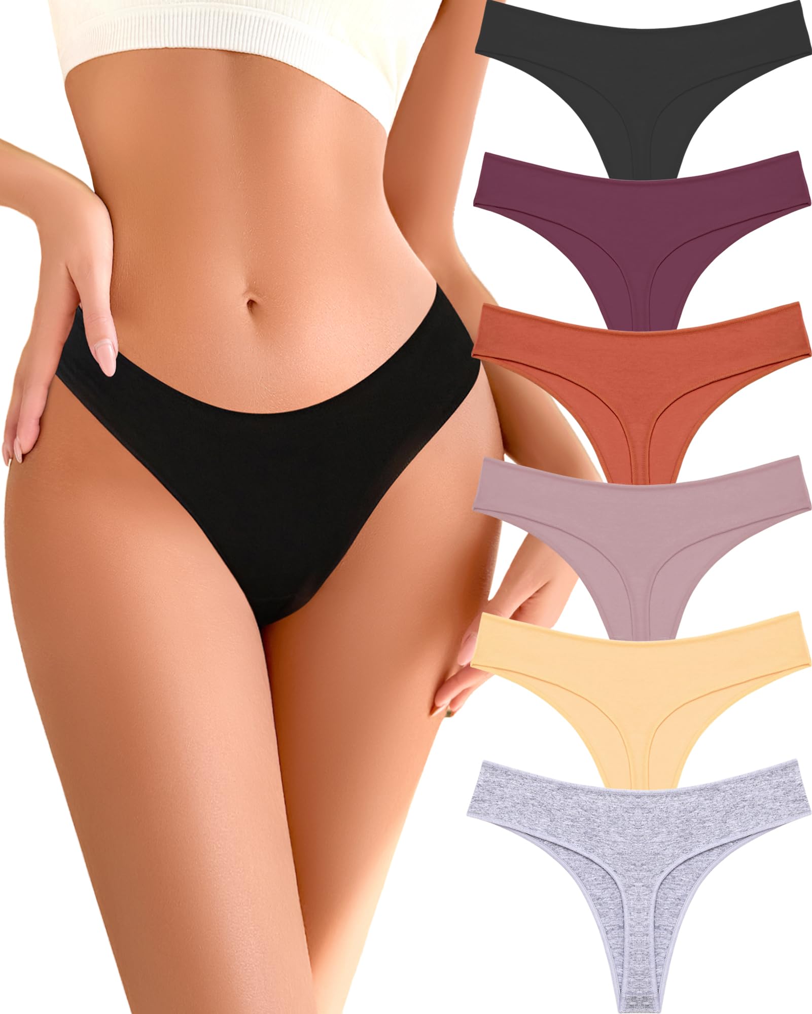 Cotton Underwear for Women Pack Breathable Thongs for Women Sexy Stretch Soft Womens Panties Thong XS-XL