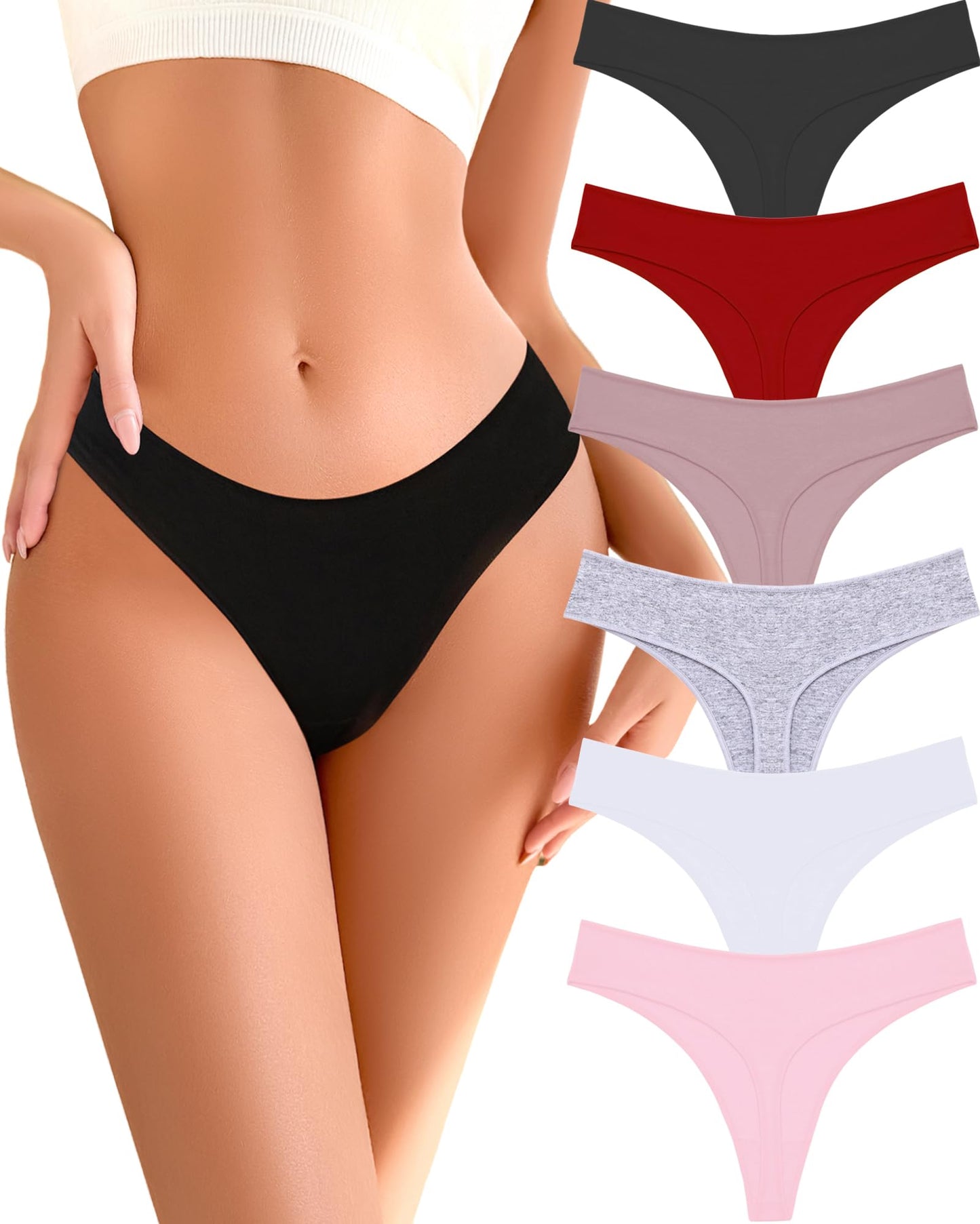 Cotton Underwear for Women Pack Breathable Thongs for Women Sexy Stretch Soft Womens Panties Thong XS-XL